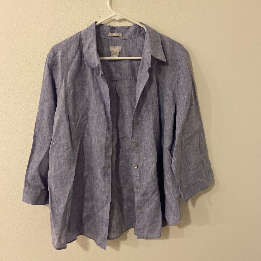 Chico's Light Blue Linen Shirt